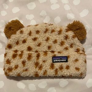 Patagonia Furry Friends Fleece Beanie with Ears, 0-3 months size.